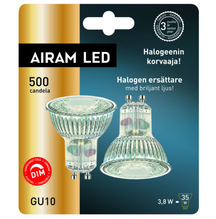 Airam Decor LED 4W GU10 Dimbar 2-pack