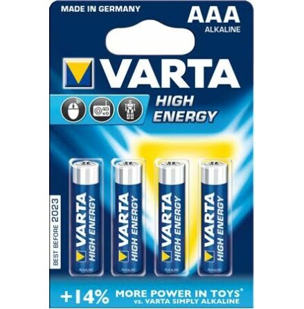 Varta Batteri High Energy Typ, AAA (LR03) 4st/fp