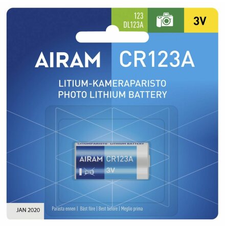 Airam Kamerabatteri CR123A 1-pack